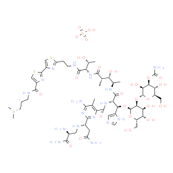 (3-(2'-(1-(6-氨基-2-(3-氨基-1-((2,3-二氨基-3-氧代丙基)氨基)-3-氧代丙基)-5-甲基嘧啶-4-基)-3-((((2R,3S,4S,5S,6S)-3-(((2R,3S,4S,5R,6R)-4-(氨基甲酰氧基)-3,5-二羟基-6-(羟甲基)四氢-2H-吡喃-2-基)氧基)-4,5-二羟基-6-(羟甲基)四氢-2H-吡喃-2-基)氧基)(1H-咪唑-5-基)甲基)-7-羟基-11-(1-羟乙基)-6,8-二甲基-1,4,9,12-四氧代-2,5,10,13-四氮杂十五烷-15结构式