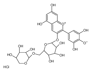 Delphinidin-3-sambubioside chloride structure