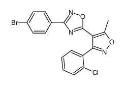 3-(4-bromophenyl)-5-[3-(2-chlorophenyl)-5-methyl-1,2-oxazol-4-yl]-1,2,4-oxadiazole结构式