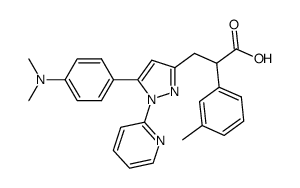 3-[5-(4-Dimethylamino-phenyl)-1-pyridin-2-yl-1H-pyrazol-3-yl]-2-m-tolyl-propionic acid Structure