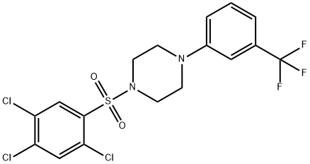 1-(2,4,5-trichlorobenzenesulfonyl)-4-[3-(trifluoromethyl)phenyl]piperazine结构式