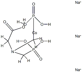 trisodium [N,N-bis(phosphonomethyl)glycinato(5-)]cobaltate(3-) Structure