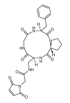 cyclo(glycyl-phenylalanyl-prolyl-N(beta)-(N-maleoylglycyl)-alpha,beta-diaminopropanoyl) picture