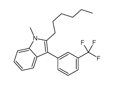 2-hexyl-1-methyl-3-[3-(trifluoromethyl)phenyl]indole Structure