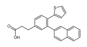 3-(3-naphthalen-2-yl-4-thiophen-2-ylphenyl)propanoic acid结构式