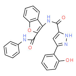 5-(2-hydroxyphenyl)-N-[2-(phenylcarbamoyl)-1-benzofuran-3-yl]-1H-pyrazole-3-carboxamide picture