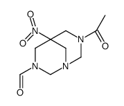 3-acetyl-5-nitro-1,3,7-triazabicyclo[3.3.1]nonane-7-carbaldehyde结构式