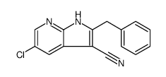 1H-Pyrrolo[2,3-b]pyridine-3-carbonitrile, 5-chloro-2-(phenylmethyl) Structure