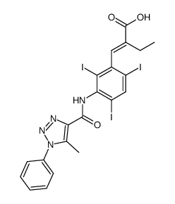 2-ethyl-3-[3-(5-methyl-1-phenyl-1H-[1,2,3]triazole-4-carbonylamino)-2,4,6-triiodo-phenyl]-acrylic acid Structure