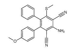 4'-amino-4''-methoxy-6'-methylsulfanyl[1,1':2',1'']terphenyl-3',5'-dicarbonitrile Structure