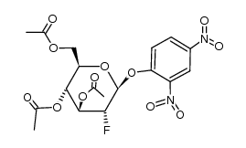 2',4'-Dinitrophenyl 3,4,6-tri-O-acetyl-2-deoxy-2-fluoro-β-D-glucopyranoside结构式