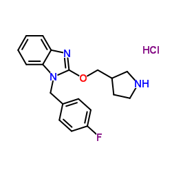 1-(4-Fluoro-benzyl)-2-(pyrrolidin-3-ylmethoxy)-1H-benzoimidazole hydrochloride structure