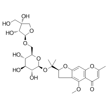 6-O-呋喃芹糖基-5-O-甲基维斯阿米醇苷结构式