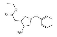 trans-(4-Amino-1-benzylpyrrolidin-3-yl)-acetic acid ethyl ester structure