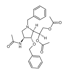 Acetamide, N-5-1,2-bis(acetyloxy)ethyl-4-(phenylmethoxy)-1-(phenylmethyl)-3-pyrrolidinyl-, 3S-3.alpha.,4.beta.,5.alpha.(R*)- structure