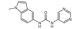 N-(1-Methyl-5-indolyl)-N'-(5-pyrimidinyl) urea结构式