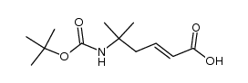 (2E)-5-(tert-butyloxycarbonylamino)-5-methylhex-2-enoic acid结构式