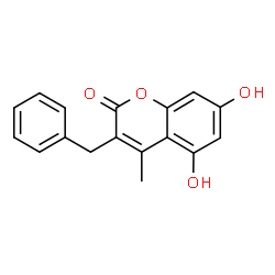 3-Benzyl-5,7-dihydroxy-4-methyl-2H-chromen-2-one structure