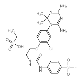 Ethanesulfonic acid, compd. with N-[[2-[2-chloro-4- (4,6-diamino-2, 2-dimethyl-s-triazin-1(2H)-yl)phenoxy]ethyl]carbamoyl]sulfanilyl fluoride (1:1) (8CI) (MF2)结构式