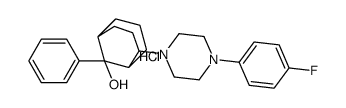 Bicyclo(3.3.1)nonan-9-ol, 2-(4-(4-fluorophenyl)-1-piperazinyl)-9-pheny l-, monohydrochloride structure