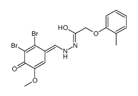 N'-[(Z)-(2,3-dibromo-5-methoxy-4-oxocyclohexa-2,5-dien-1-ylidene)methyl]-2-(2-methylphenoxy)acetohydrazide结构式