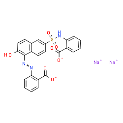 2-[[6-[[(2-Carboxyphenyl)amino]sulfonyl]-2-hydroxy-1-naphthalenyl]azo]benzoic acid disodium salt Structure