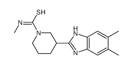 1-Piperidinecarbothioamide,3-(5,6-dimethyl-1H-benzimidazol-2-yl)-N-methyl-(9CI)结构式