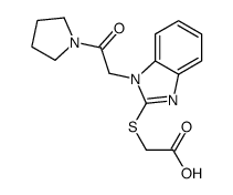 Acetic acid, [[1-[2-oxo-2-(1-pyrrolidinyl)ethyl]-1H-benzimidazol-2-yl]thio]- (9CI) Structure