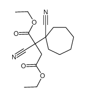 diethyl 2-cyano-2-(1-cyanocycloheptyl)butanedioate结构式