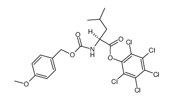 (S)-2-(4-Methoxy-benzyloxycarbonylamino)-4-methyl-pentanoic acid pentachlorophenyl ester Structure