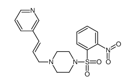 1-(2-nitrophenyl)sulfonyl-4-(3-pyridin-3-ylprop-2-enyl)piperazine结构式