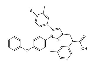 3-[5-(4-Bromo-3-methyl-phenyl)-1-(4-phenoxy-phenyl)-1H-pyrazol-3-yl]-2-m-tolyl-propionic acid结构式