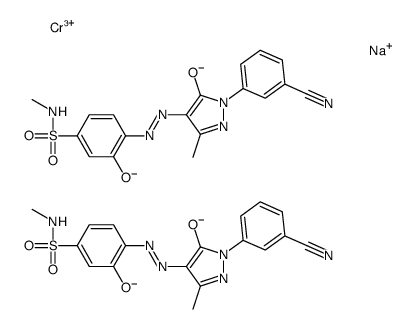 sodium bis[-4-[[1-(3-cyanophenyl)-4,5-dihydro-3-methyl-5-oxo-1H-pyrazol-4-yl]azo]-3-hydroxy-N-methylbenzene-1-sulphonamidato(2-)]chromate(1-) Structure