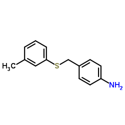 Benzenamine, 4-[[(3-methylphenyl)thio]methyl]- (9CI) structure