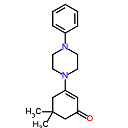 5,5-dimethyl-3-(4-phenylpiperazinyl)cyclohex-2-en-1-one Structure