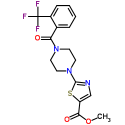 2-[4-(2-三氟甲基苯甲酰基)哌嗪-1-基]噻唑-5-羧酸甲酯结构式