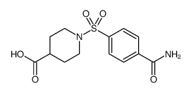 4-Piperidinecarboxylic acid, 1-[[4-(aminocarbonyl)phenyl]sulfonyl]结构式