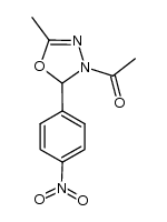 3-acetyl-5-methyl-2-(4-nitrophenyl)-1,3,4-oxadiazoline结构式