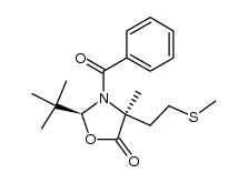 (2S,4S)-3-benzoyl-2-(tert-butyl)-4-methyl-4-(3'-thiabutyl)-1,3-oxazolidin-5-one Structure