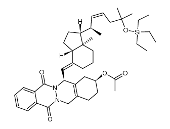 (2S,14S)-14-((E)-((1R,3aS,7aR)-7a-methyl-1-((R,Z)-6-methyl-6-((triethylsilyl)oxy)hept-3-en-2-yl)hexahydro-1H-inden-4(2H)-ylidene)methyl)-7,12-dioxo-1,2,3,4,5,7,12,14-octahydrophthalazino[2,3-b]phthalazin-2-yl acetate结构式