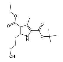 5-(3-hydroxy-propyl)-3-methyl-1H-pyrrole-2,4-dicarboxylic acid 2-tert-butyl ester 4-ethyl ester结构式