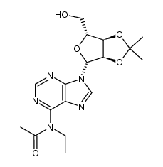 N-ethyl-N-(9-((3aR,4R,6R,6aR)-6-(hydroxymethyl)-2,2-dimethyltetrahydrofuro[3,4-d][1,3]dioxol-4-yl)-9H-purin-6-yl)acetamide Structure