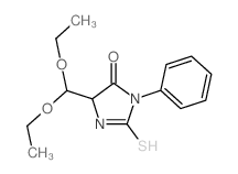 5-(Diethoxymethyl)-2-mercapto-3-phenyl-3,5-dihydro-4H-imidazol-4-one结构式