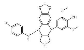 4-[(5S,5aS,8aR,9R)-5-(4-fluoroanilino)-5,5a,6,8,8a,9-hexahydro-[2]benzofuro[6,5-f][1,3]benzodioxol-9-yl]-2,6-dimethoxyphenol结构式