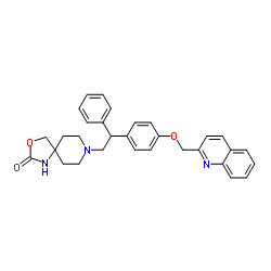 8-{2-Phenyl-2-[4-(2-quinolinylmethoxy)phenyl]ethyl}-3-oxa-1,8-diazaspiro[4.5]decan-2-one picture