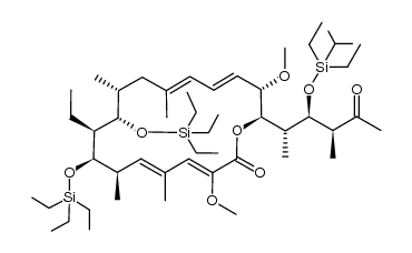 (3Z,5E,7R,8R,9S,10S,11R,13E,15E,17S,18R)-18-((2R,3R,4S)-3-((diethyl(isopropyl)silyl)oxy)-4-methyl-5-oxohexan-2-yl)-9-ethyl-3,17-dimethoxy-5,7,11,13-tetramethyl-8,10-bis((triethylsilyl)oxy)oxacyclooctadeca-3,5,13,15-tetraen-2-one Structure