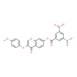 3-(4-methoxyphenoxy)-4-oxo-4H-chromen-7-yl 3,5-bisnitrobenzoate structure