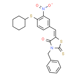 3-BENZYL-5-([4-(CYCLOHEXYLSULFANYL)-3-NITROPHENYL]METHYLENE)-2-THIOXO-1,3-THIAZOLAN-4-ONE picture