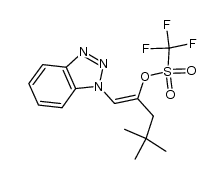 (Z)-1-(1H-1,2,3-benzotriazol-1-yl)-4,4-dimethyl-1-penten-2-yl trifluoromethanesulfonate结构式