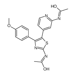 N-[4-[2-acetamido-4-(4-methoxyphenyl)-1,3-thiazol-5-yl]pyridin-2-yl]acetamide结构式